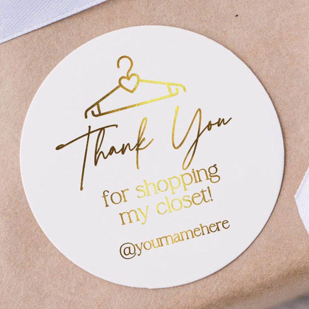 Thank You For Shopping My Closet Stickers with Name • Poshmark Stickers